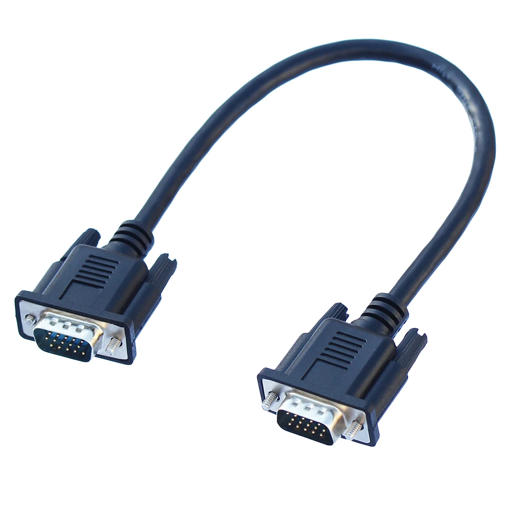 

Black 30cm full 15Pin VGA D-Sub Short Video Cable Cord Male to Male M/M for Monitor Projector