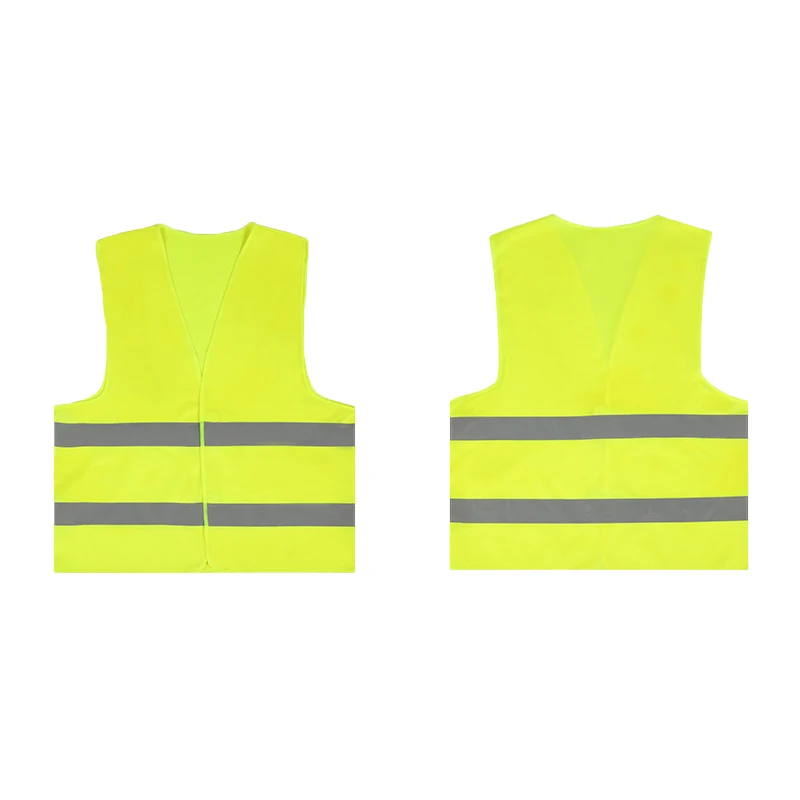 Neon Security Safety Vest High Visibility Reflective Stripes Orange & Yellow