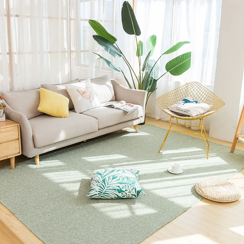 

Simplicity Solid Color Home Rugs,Living Room, Bedroom Floor Mat, Linen Cotton, Knitted Sofa, Coffee Table Area, Rectangle Carpet
