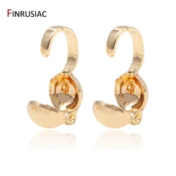 14K banhado a ouro Oyster Crimp Bead Dica Nó Capa, Conector Clip Fecho, Acessórios Componentes, Jóias Fazendo Suprimentos, 4mm