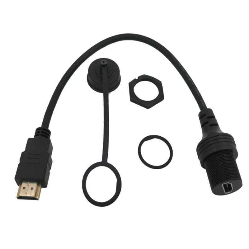 High-Definition HDMI-compatible 2.0 60ZH 4K Male to Female Dashboard Waterproof Car Motorcycle Ship Embedded Extension Cable