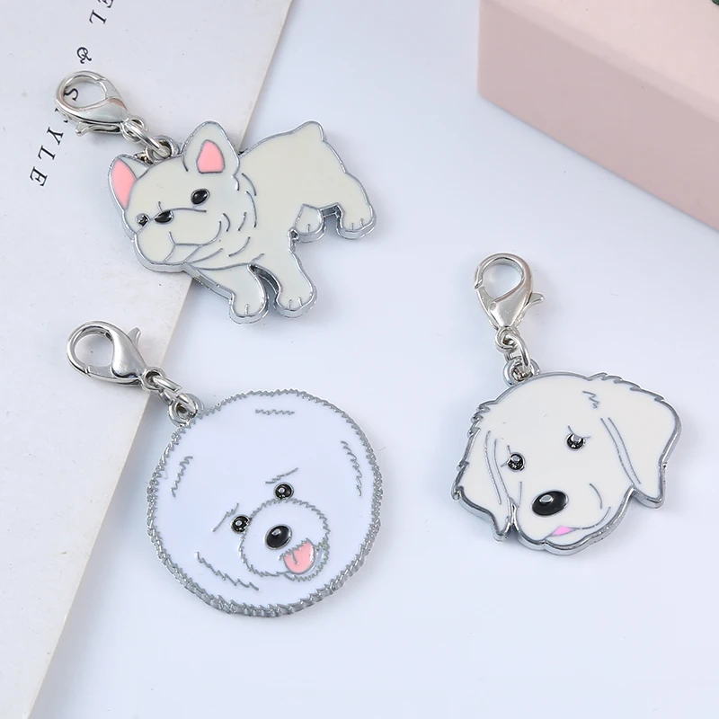 5PCS/lot dog pug Cute Anime keychain Boyfriend Gift Car Key Ring Fashion for Women And Men Jewelry Bag Charm Gift Pet pendant