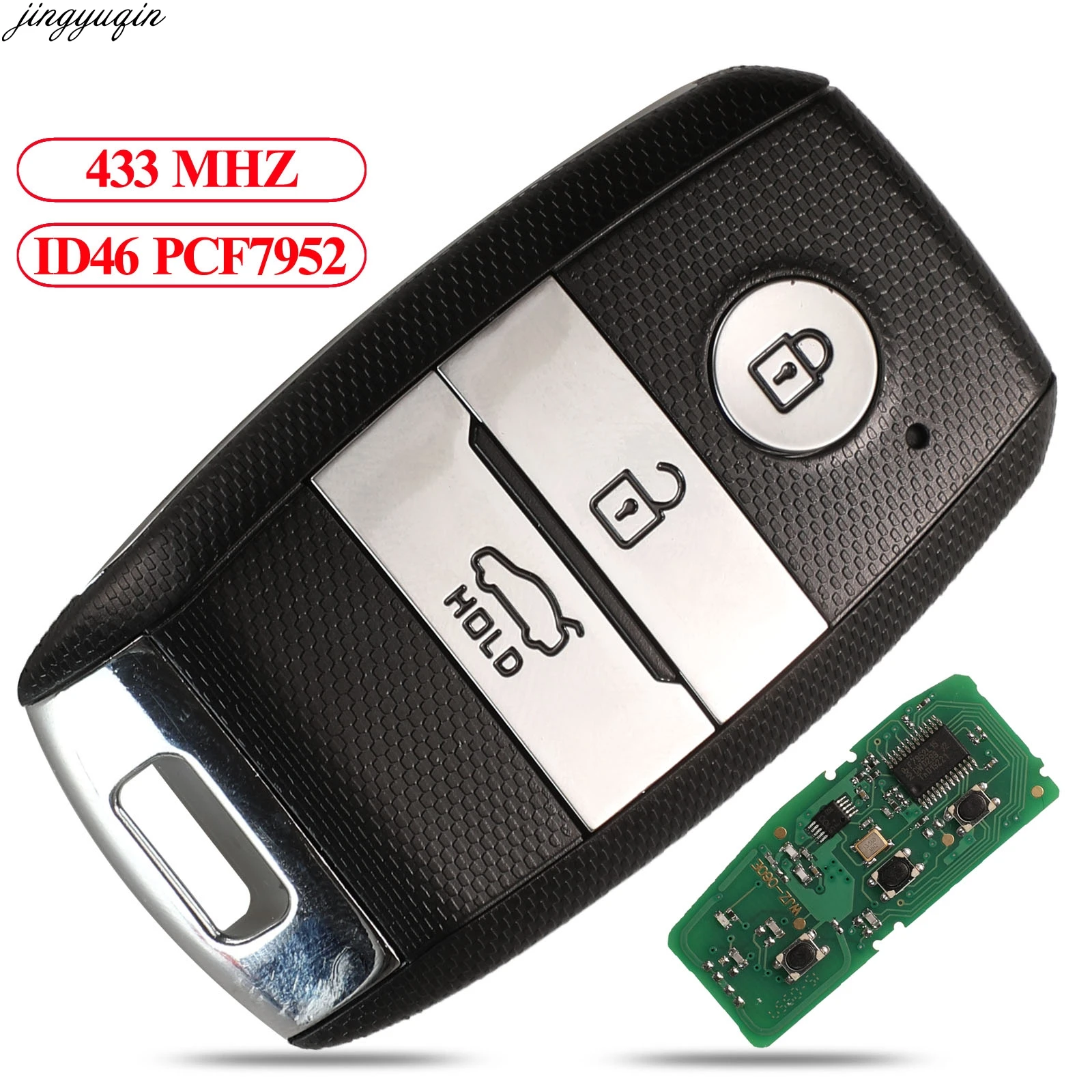 

Jingyuqin Remote Control Car Key 433Mhz ID46 Pcf7952 For KIA K5 KX3 Sportage Sorento P/N 95440-D9510 Keyless-Go Full Smart Fob