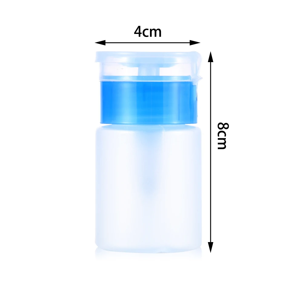 60ML Mini Pump Dispenser Empty Bottle Acrylic Gel Polish Remover Cleaner Liquid Container Storage Small Pressure Bottle Nail Art