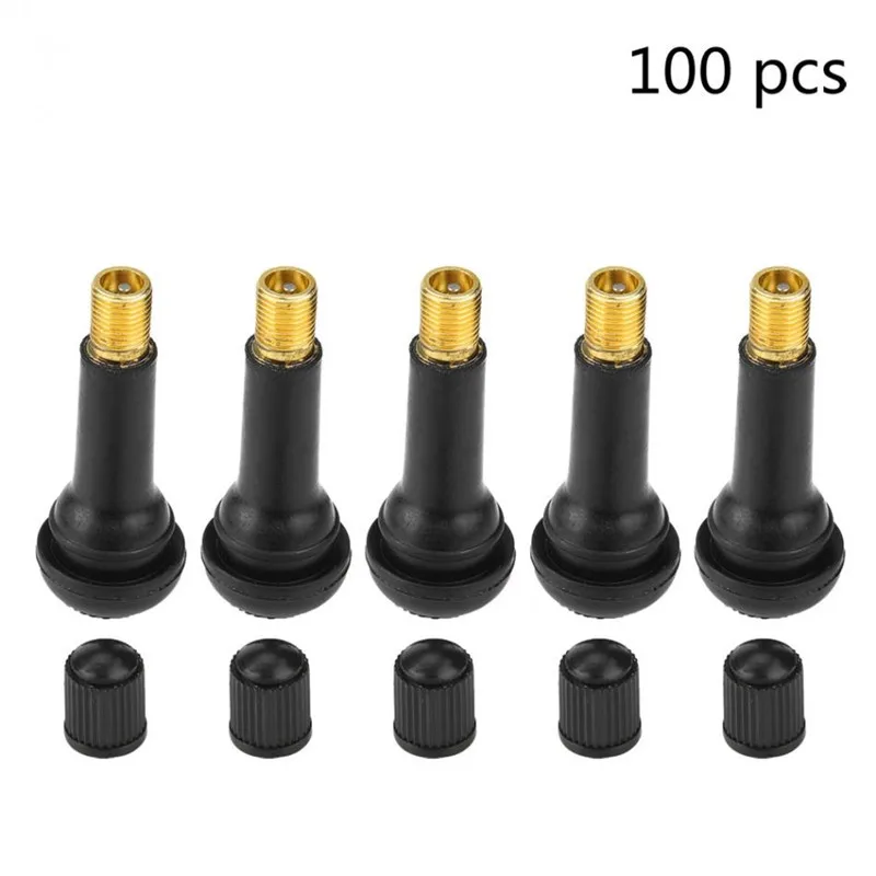 10/20/50/100PCS TR413 TR412 TR414 Tire VALVE STEMS Snap-In Car Auto Short Rubber Tubeless Tyre Black