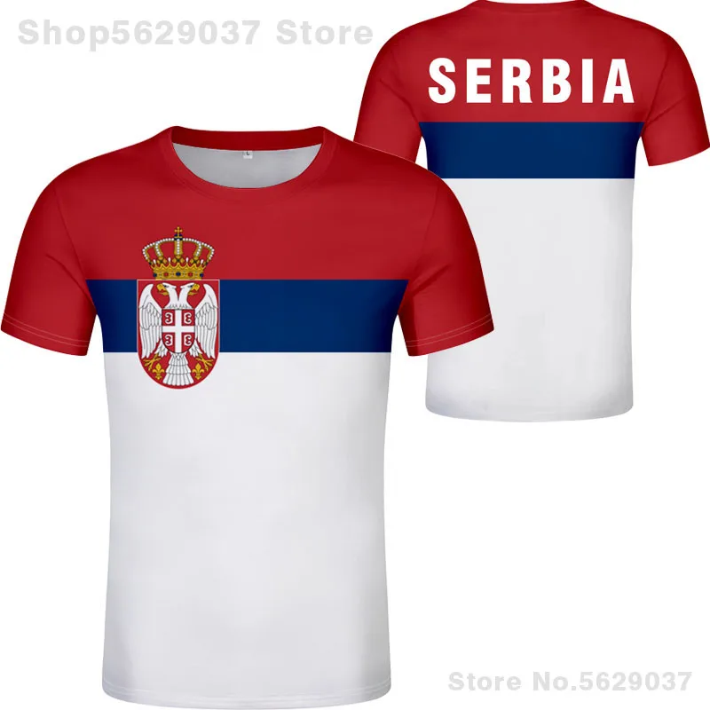 Serbia Republic Tshirt Diy Free Custom Made Name Number Srbija Srb T-Shirt Srpski Nation Flag Serbien College Print Logo Clothes