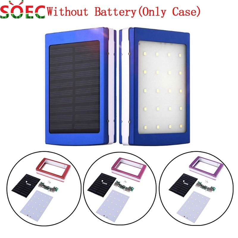 New Hot 1SET 5x18650 Powerbank Cover Power Bank 18650 Solar Power Bank Case DIY Box Dual USB Kit Phone Charger Flashlight