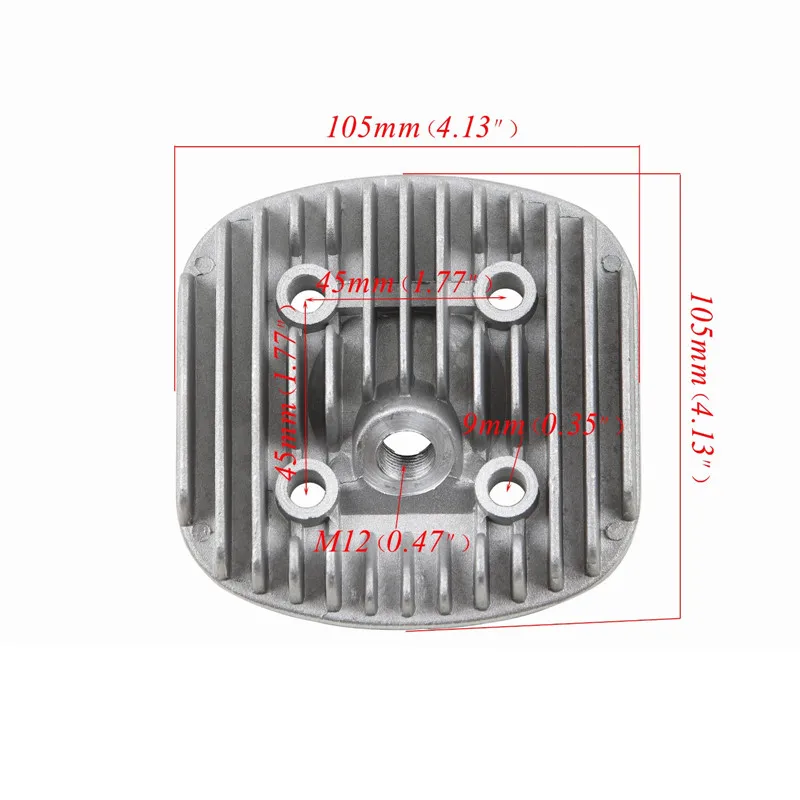 TDPRO New Silver Motor Cylinder Head Cover + Gasket Suitable For 66cc 70cc 80cc 2-Stroke Engine Motorized Bicycle Bike ATV Kits