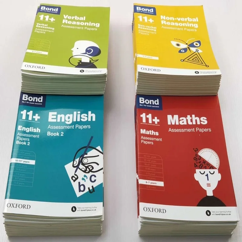 42 Books Bond 11 English Maths Verbal Reasoning Non-Reasoning Assessment Papers Books  For 5-13 Years Old