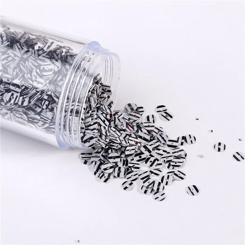 2000Pcs Zebra Stripe Sequins 4mm Flat Round Wood Color Sequin Paillettes Wedding Craft,French Embroidery DIY Sewing Accessories