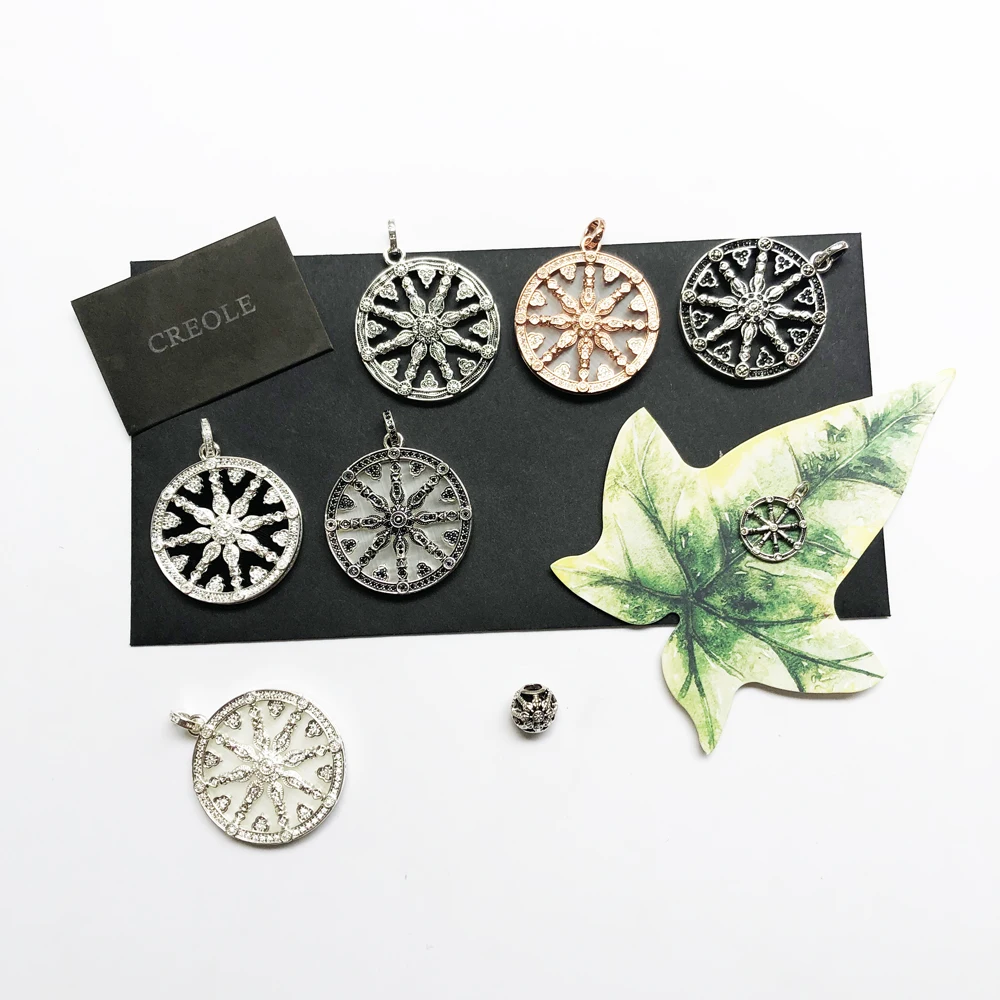 Karma Wheel Necklace Pendant,2019 Summer Brand New Rebel Street Fashion Jewelry 925 Sterling Silver Vintage Gift