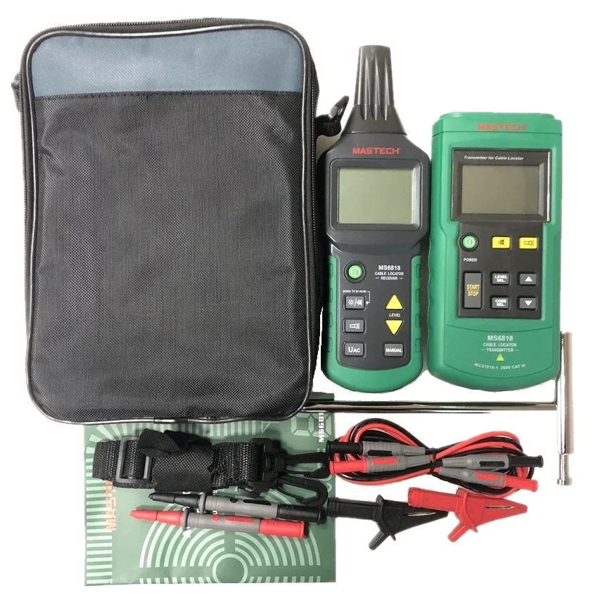 MASTECH MS6818 Advanced Wire Tester Tracker Multi-Function Cable Detector 12~400V Pipe Locator Meter Transmitter Receiver