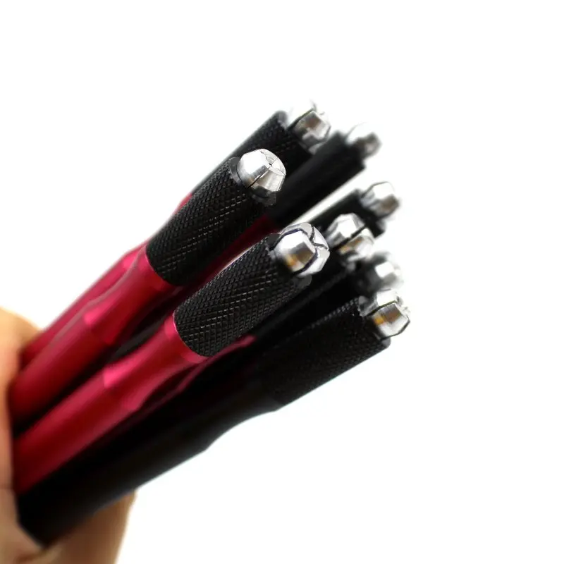 10 pcs Round Flex Needle Lock-Pin Device Manual Permanent Makeup Embroidered Eyebrow Tattoo Pen Tebori Microblading Pen
