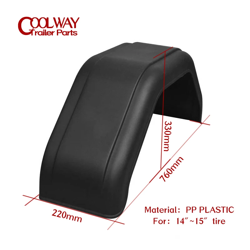2PCS 14''-15'' Single Wheel Trailer Plastic Mudguard Fender Cover RV Camper Caravan Accessories