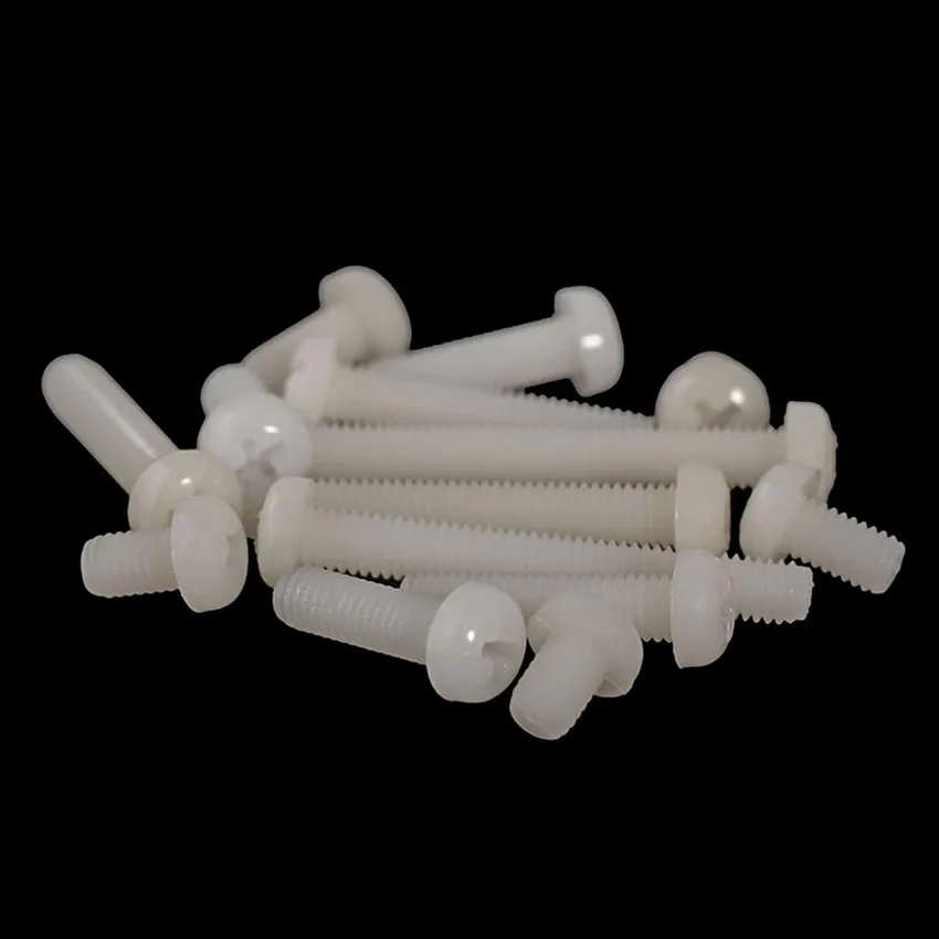 Pan Head Screws Bolts White Machine Plastis M2*4 - M2.5*12 Select Size M2 M2.5