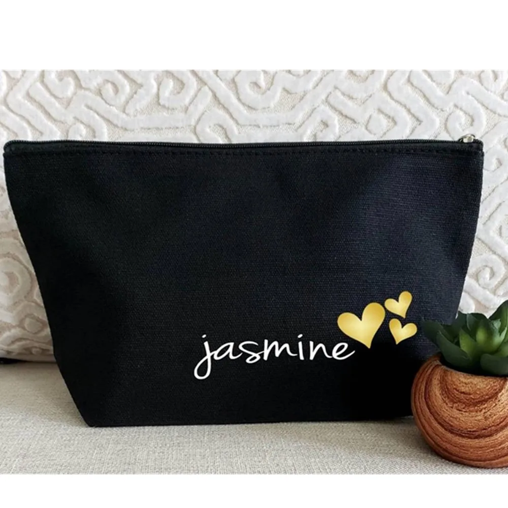 

Name Makeup Bag white Custom Wedding Large Cosmetic Bag Bridal Party Gift Shower Favor Bridesmaid Cheerleader Birthday