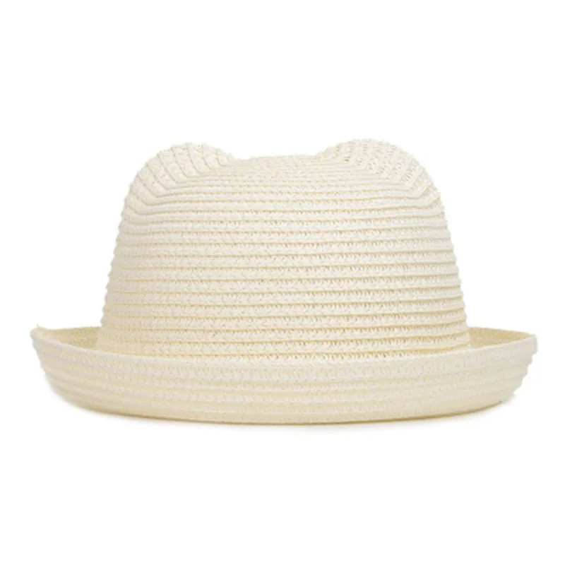 Beach Straw Hat 16 colors children\'s summer straw hat summer cool hat travel baby boys and girls cat ears Summer sun Cap F65