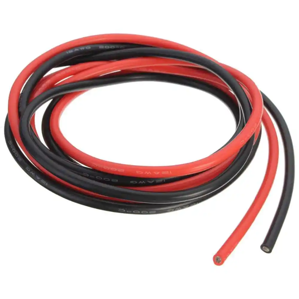 

Silicone Wire 12AWG 14AWG Black Red Heatproof Soft Silicone Silica Gel Cable Length 1.0 Meter