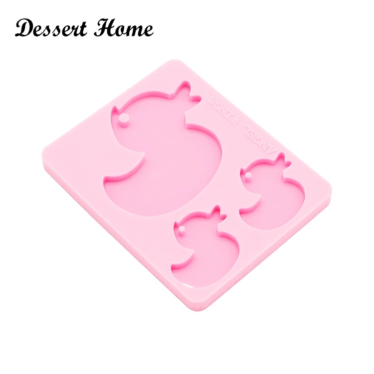 DY0121 Epoxy resin molds Duck family mold for keychain pendant Jewelry Makeing silicone molds for resin diy