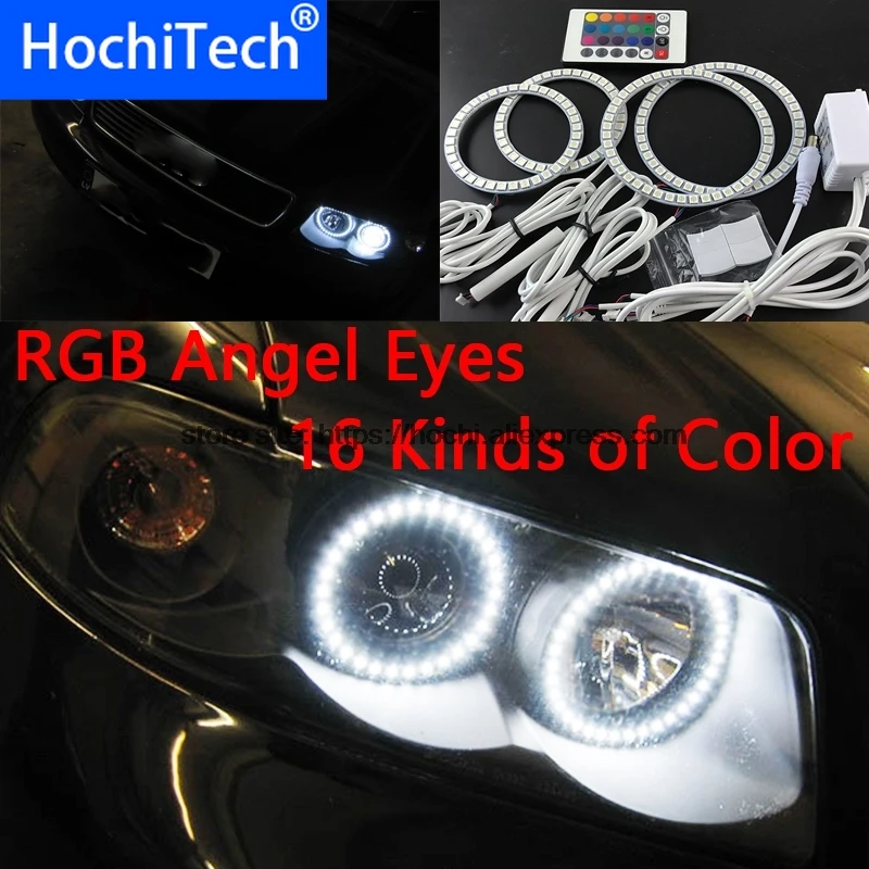 

HochiTech RGB Multi-Color LED Angel Eyes Halo Rings kit super brightness car styling for audi A4 B6 2000 - 2006