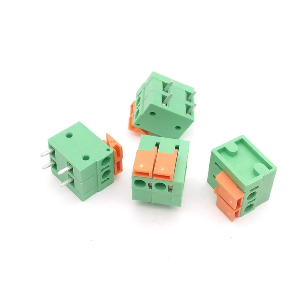 100PCS KF141R KF141V 2,54mm Pitch PCB Gerade/Gebogen Fuß Anschlüsse 2/3/4/5/6/7/8/9/10P Frühling Screless Terminal Blöcke Grün – Detail 11