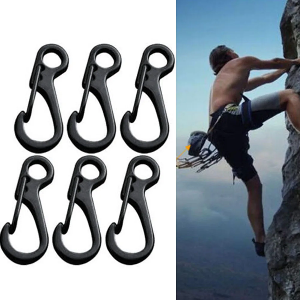 10 Pcs Lock Hook Clasps Spring Survival Gear Keychain Outdoor Backpack Parachute For Camping Carabiner Clip Hang Buckle