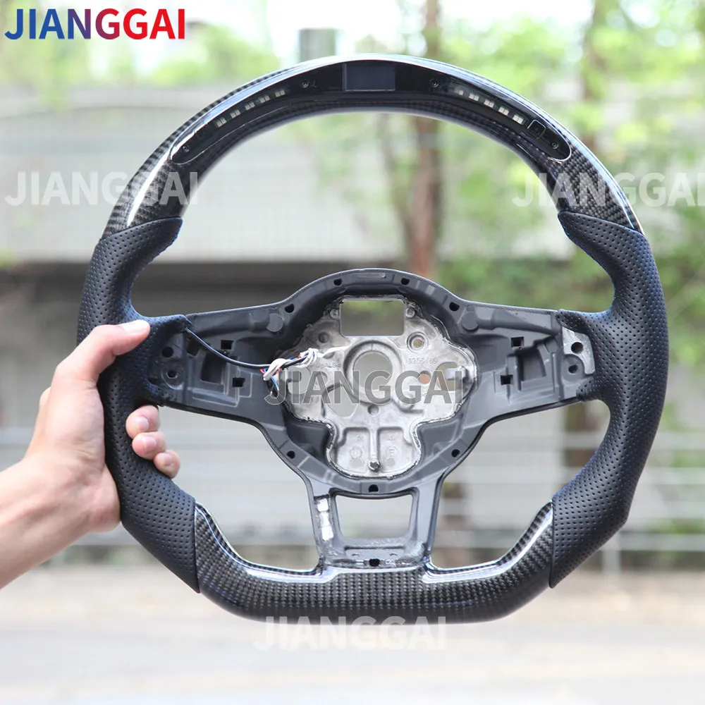 Carbon Fiber Steering Wheel For Volkswagen VW Mk7 Golf 7 Mk7.5 GTI Scirocco Polo GTS Customized LED Racing Wheel 2015-2019