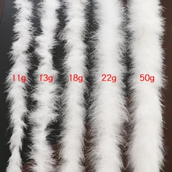 2 Meter White Fluffy Marabou Turkey Feathers Boa DIY Christmas Tree Plumas Ribbon Wedding Dress Decoration Plumes Boa for Crafts