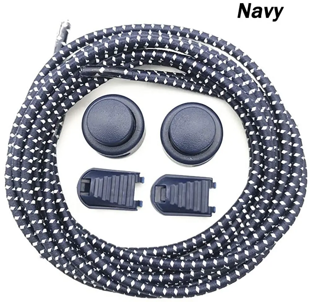 1Pair Colored Dots Round Shoelaces Elastic Plastic Lock Hiking Sport No Tie Shoelace Adult Children Shoe Accessories Rubber Band