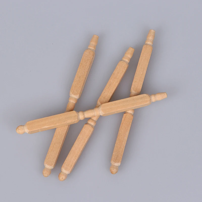 

4pcs 1:12 Dollhouse Miniature DIY Wood Column Pillar Furniture Decor Accessories Kids Toys