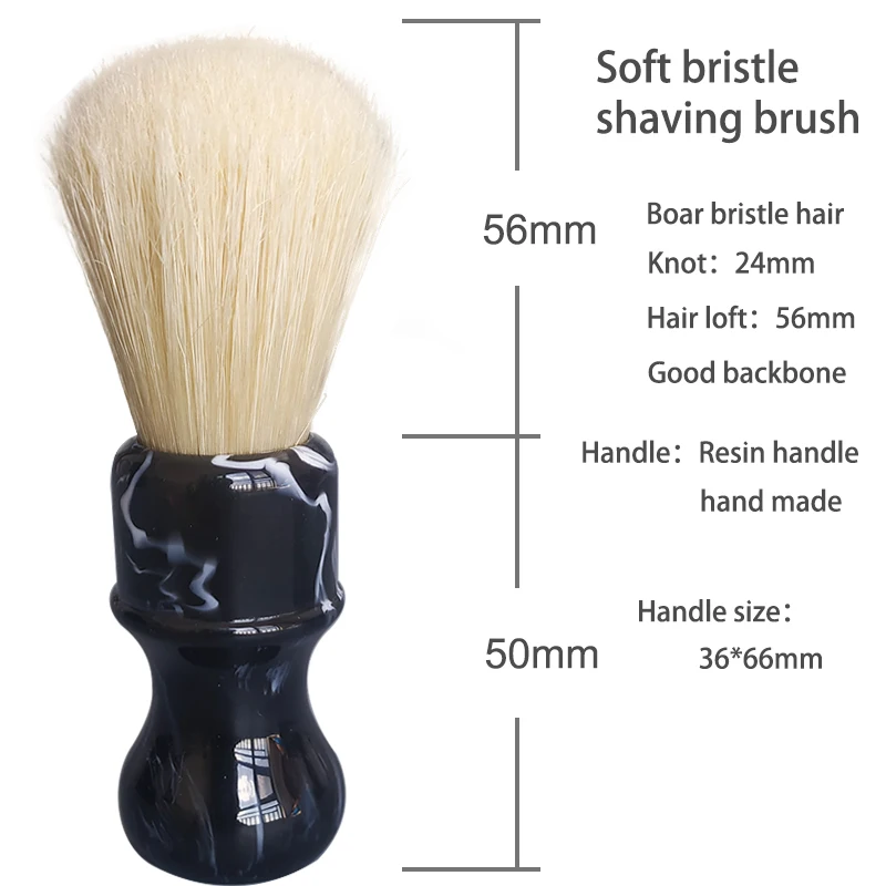 Dscosmetic plisoft boar bristle shaving brush with resin handle and good backbone bristle