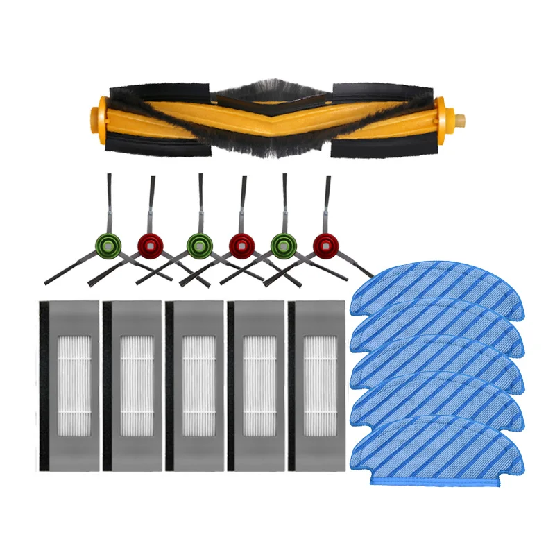 แปรงม้วนHepa FilterสำหรับECOVACS DEEBOT OZMO T8 / T8 AIVIหุ่นยนต์Vauumอะไหล่เครื่องดูดฝุ่นด้านข้างแปรงซับผ้าถุงเก็บฝุ่น