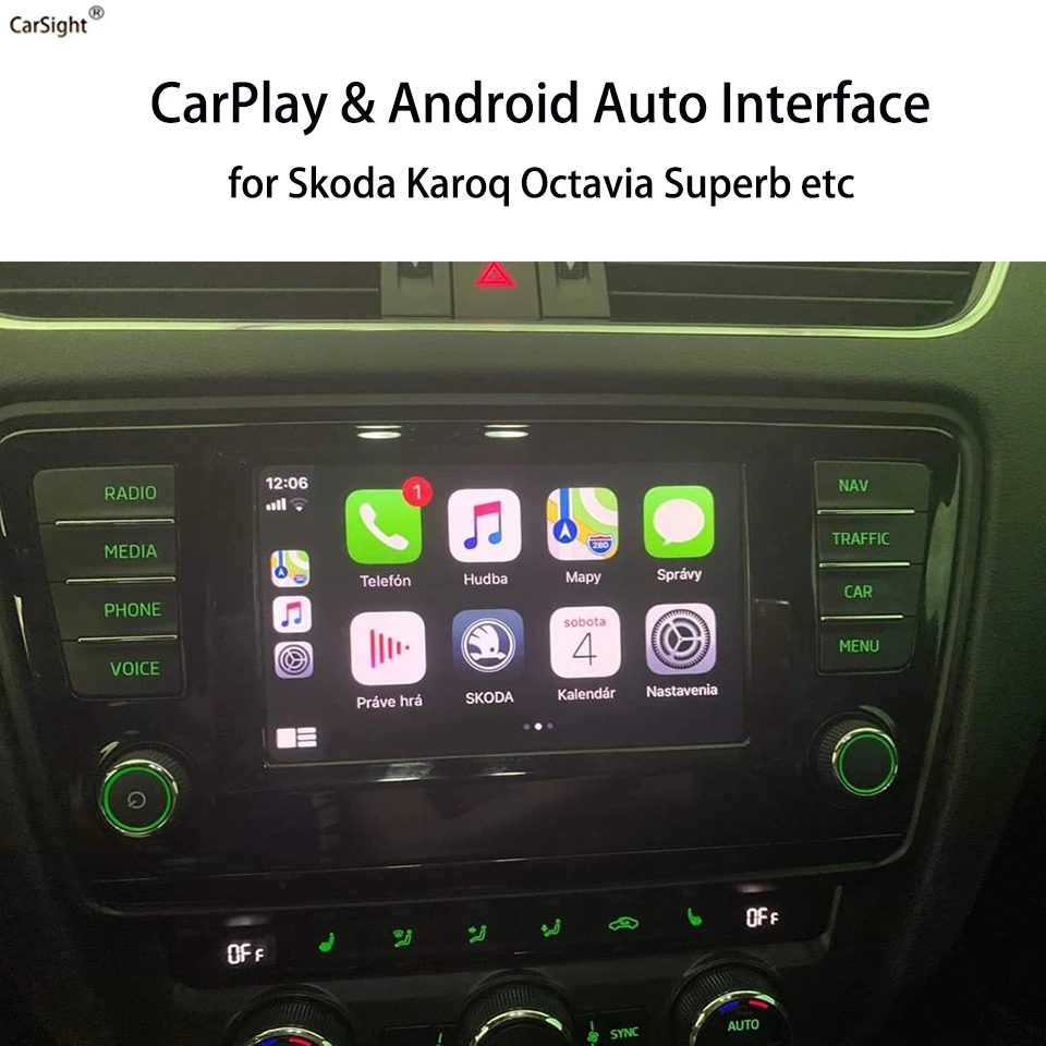 Plug and Play SmartPhone Mirrorlink Interface APP Connect for CarPlay Skoda Fabia Karoq Kodiaq Octavia Rapid Superb