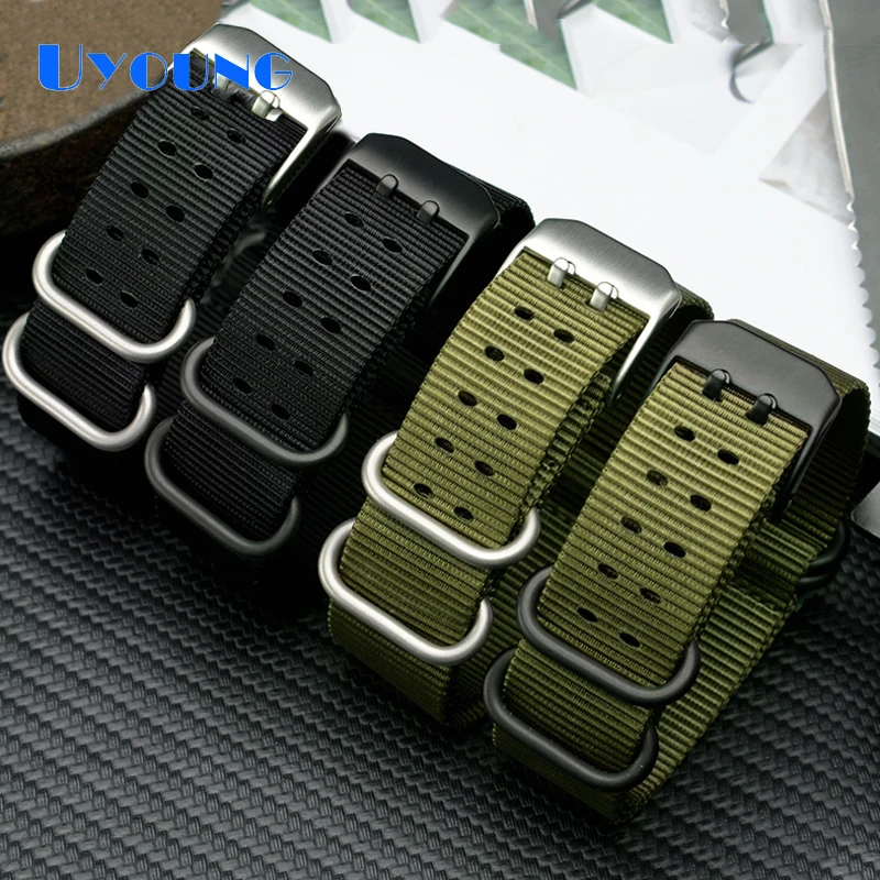 New Arrival Militar watch strap Striped Simple replacement nylon watch band bracelet watch accessories waterproof 280mm men belt