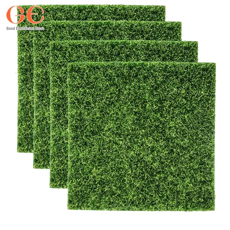 

4PCS Artificial Grass Mat Plastic Lawn Grass Indoor Outdoor Green Synthetic Turf Micro Landscape Ornament Home Decoration