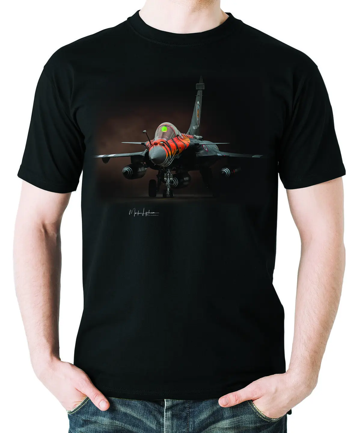 

Men T Shirt 'Rafale Dark Tiger' Aviation themed SHORT Casual 100% COTTON O-Neck men clothing