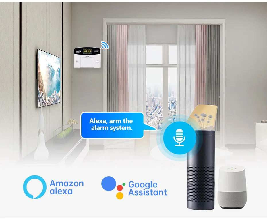 Fuers W214 WIFI 4G GSM Drahtloses Alarmsystem Kompatibel mit Tuya Smart Einbruchmeldeanlage Kabelgebundene Sicherheitszone Verbindet sich mit Alexa Google Bewegungssensor – Detail 4