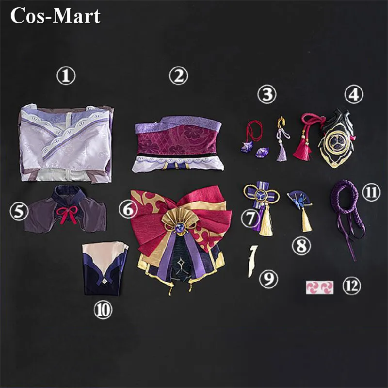 

Cos-Mart Game Genshin Impact Raiden Shogun Cosplay Costume Gorgeous Sweet Purple Uniform Dress Activity Party Role Play Clothing