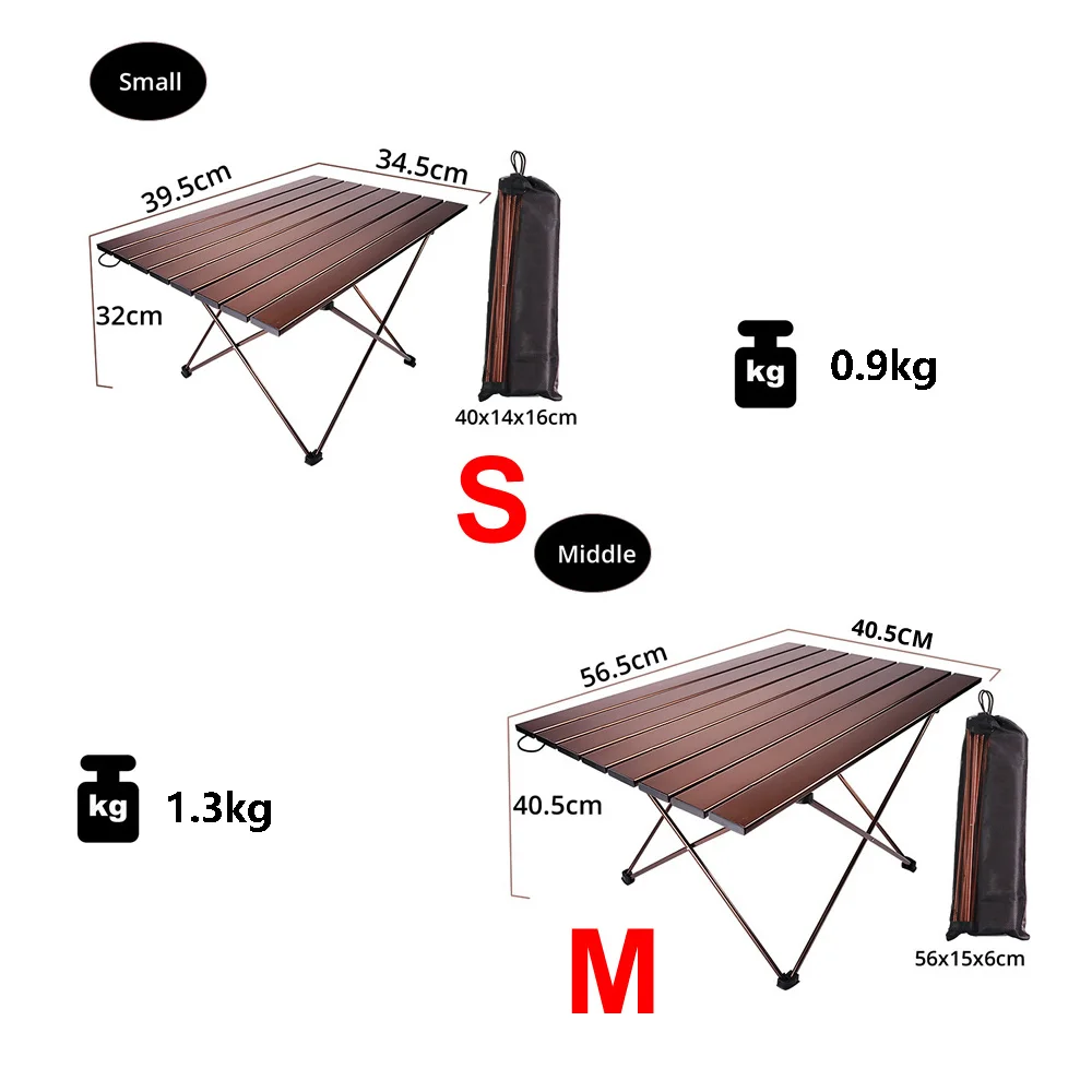 Imagem -04 - Mesa de Acampamento Dobrável Portátil Mesa de Acampamento Compacta de Alumínio Ultraleve com Bolsa de Transporte para a Cor Marrom do Bbq