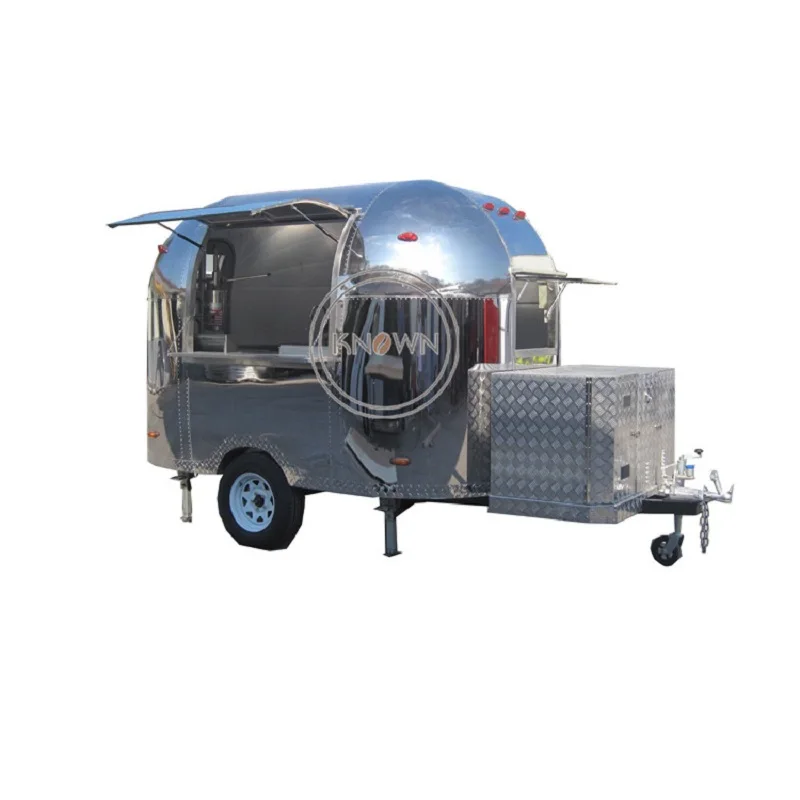 Stainless steel 3M length mobile food truck hot dog cart trailer for sale