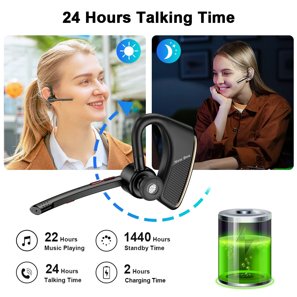 Новые беспроводные Bluetooth-наушники Bee M50 M51 деловые наушники с двойным микрофоном гарнитура громкой Фото №3