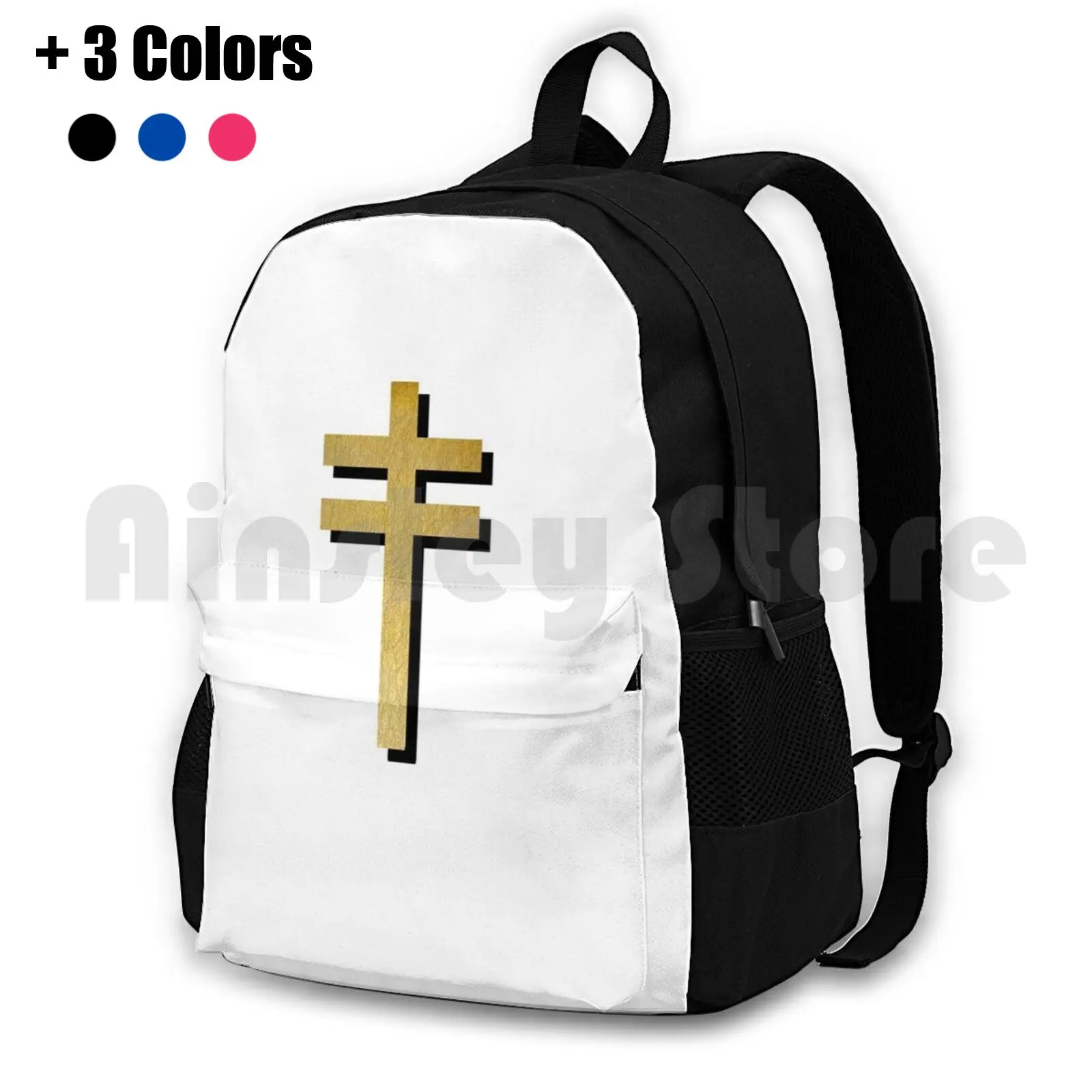 Frightened Rabbit Inspired Design-Frightened Rabbit Cross-Cross ( White Background Version ) Outdoor Hiking Backpack Riding