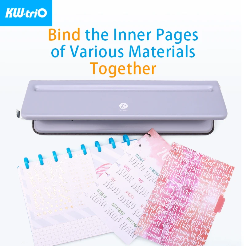 KW-triO Smart Ruler Binding Discs Set Mushroom Hole Ruler Fixture T-hole Bookmark Ruler Planner Ring Binder Notebook Disc Binder