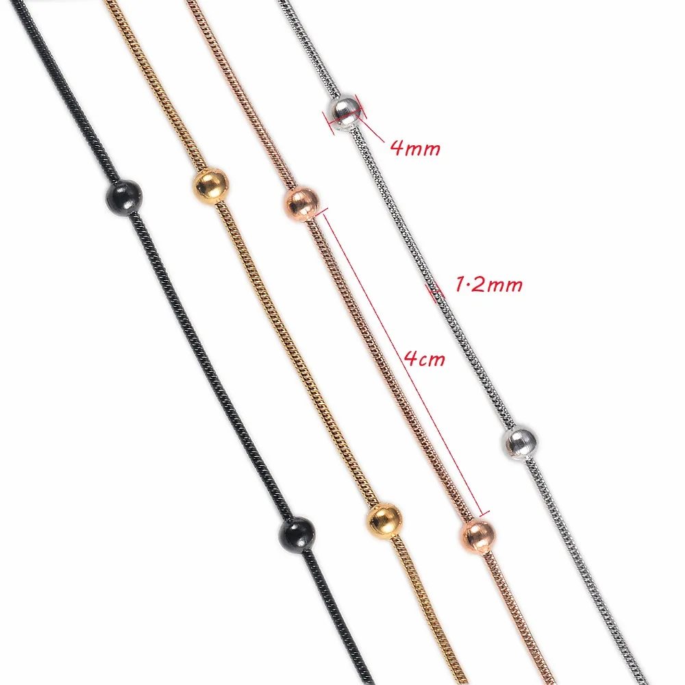 1 Stück, Breite 1,2 mm, Schlangenkette, runde Perlenkette & Gliederhalsketten, Schmuck, Edelstahl-Choker-Halskette für Damen, Collier – Detail 1