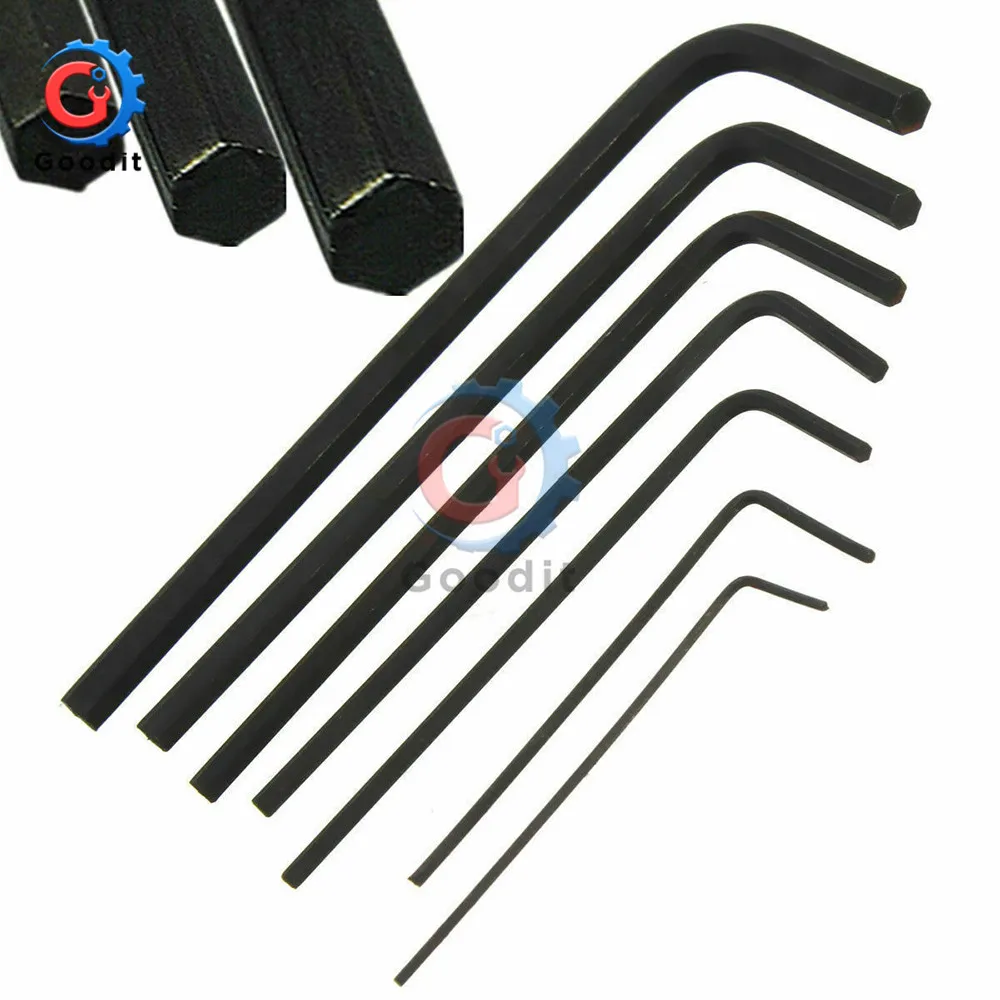 7 Pcs/Set 0.7mm-3mm Mini Micro Hexagon Wrench Hex Allen Key Set Wrench Screwdriver Tool Kit Black 0.7 0.9 1.3 1.5 2 2.5 3mm