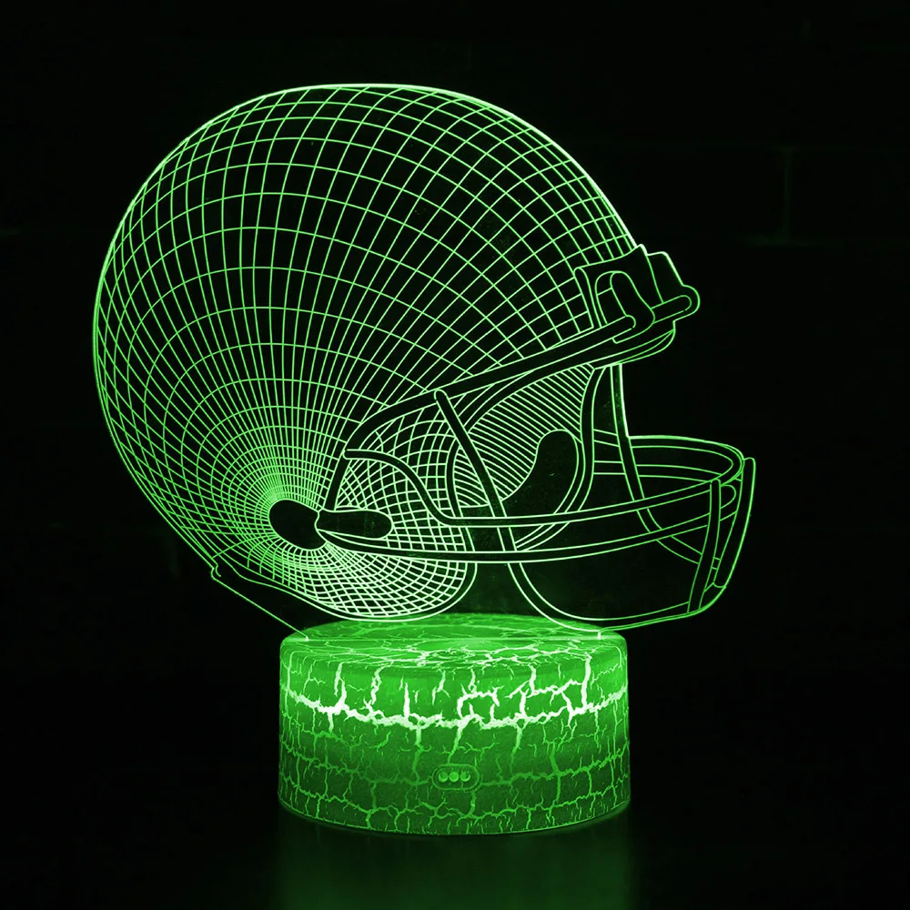 3D Night Light LED Table Desk Lamp 3D Rugby Football Light Remote / Touch Control  Kids Halloween Gift Home Decoration D30