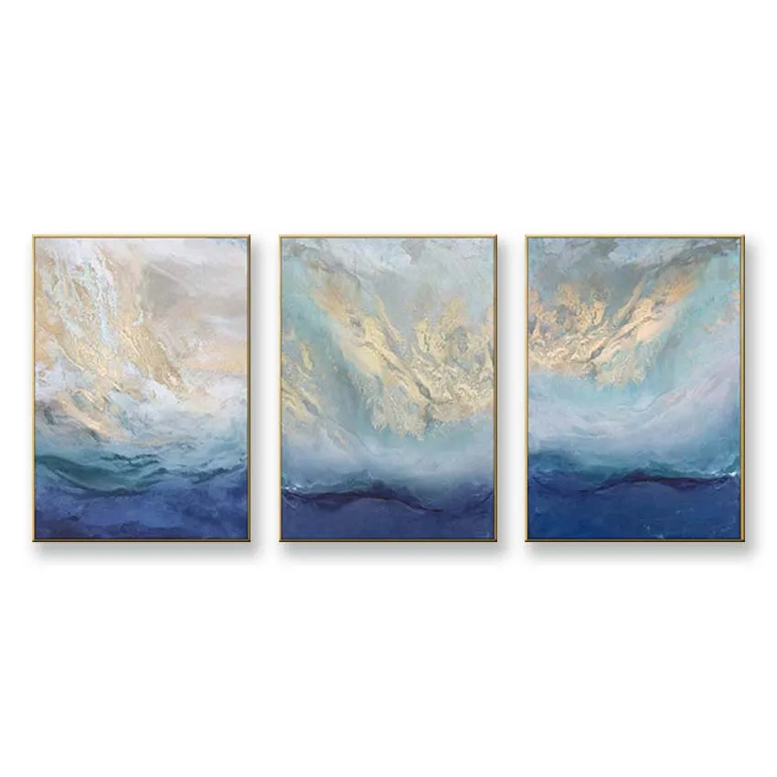 

3 panel canvas wall art for home decoration Hand painted acrylic oil painting on canvas hanging picture for living room bedroom