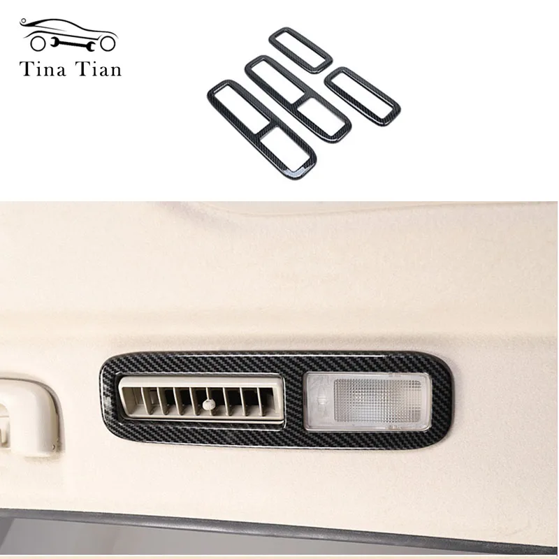 

4 pieces Fit For Mitsubishi PAJERO 2007-2019 Auto parts Carbon fiber color Conditioning Vent trim Cover