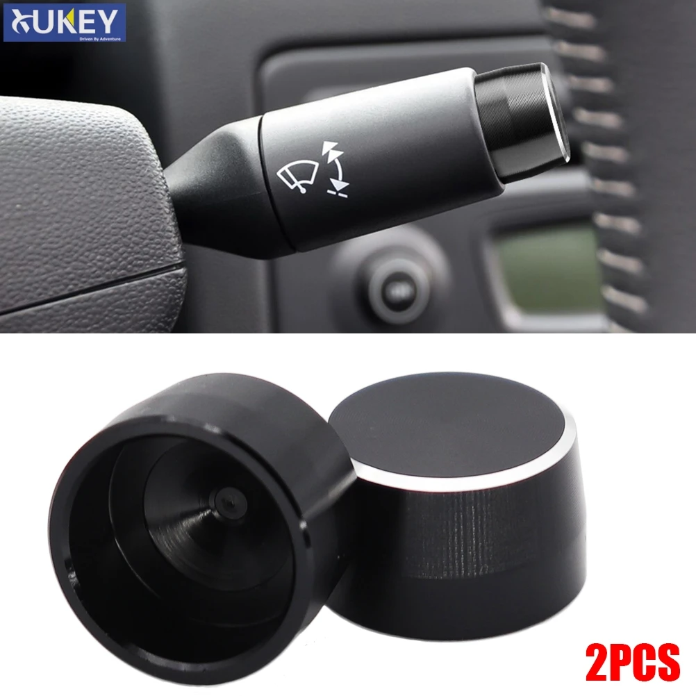 2Pcs Steel Dial Lamp Switch Cover For Benz Smart Fortwo 451 2009-2014 Car Wiper Gear Cap Decorative Car Styling