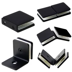 Black Stainless Steel Glass Clamp Shower Room Glass Clip Holder Bracket Support 0 90 135 180 Degree Wall Glass Panel Connector